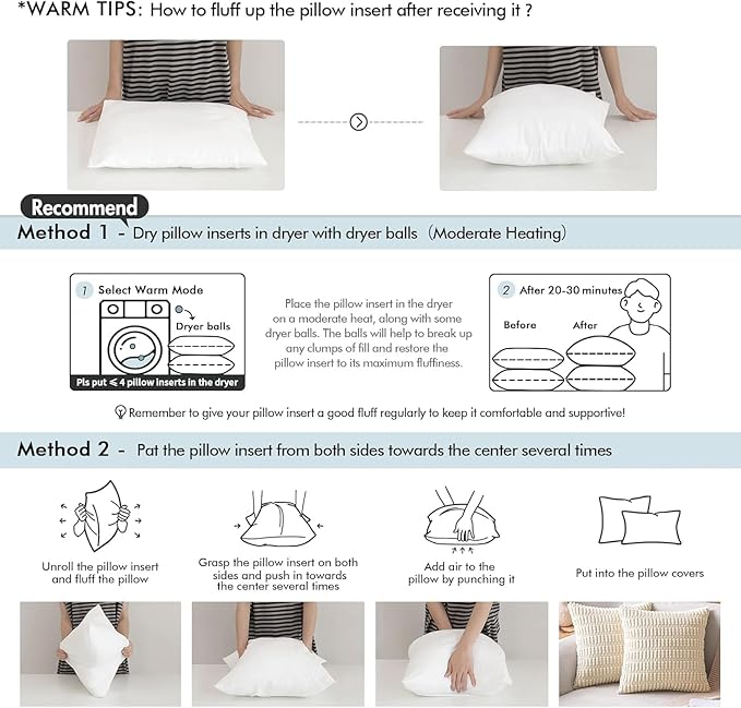 MIULEE Throw Pillow Insert Premium Pillow Stuffer Sham Rectangle for Decorative Cushion Bed Couch Sofa 15x15 Inch