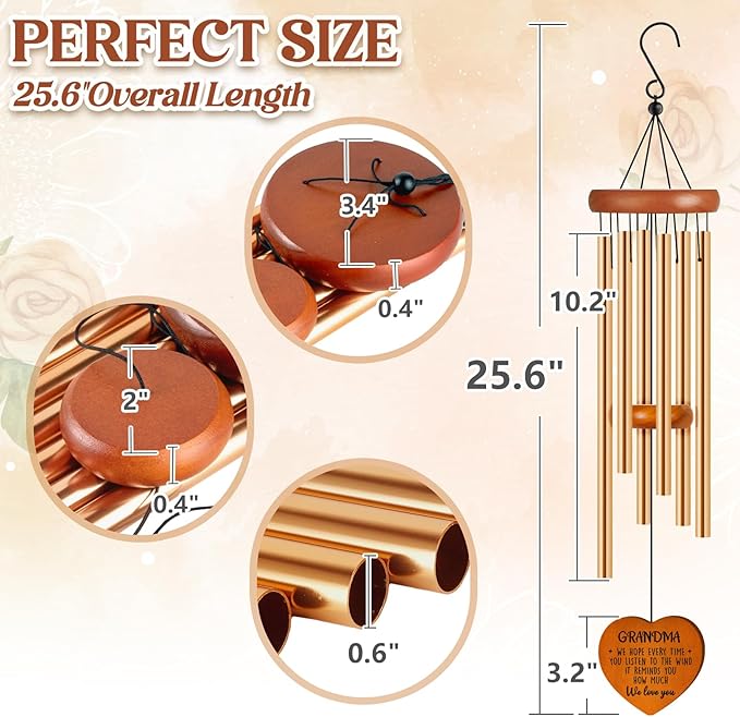 Gifts for Grandma, Grandma Birthday Gifts from Grandkids, Grandma Gift Wind Chimes, Mothers Day Grandma Gift, Present for Grandmother from Granddaughter Grandson Grandchildren