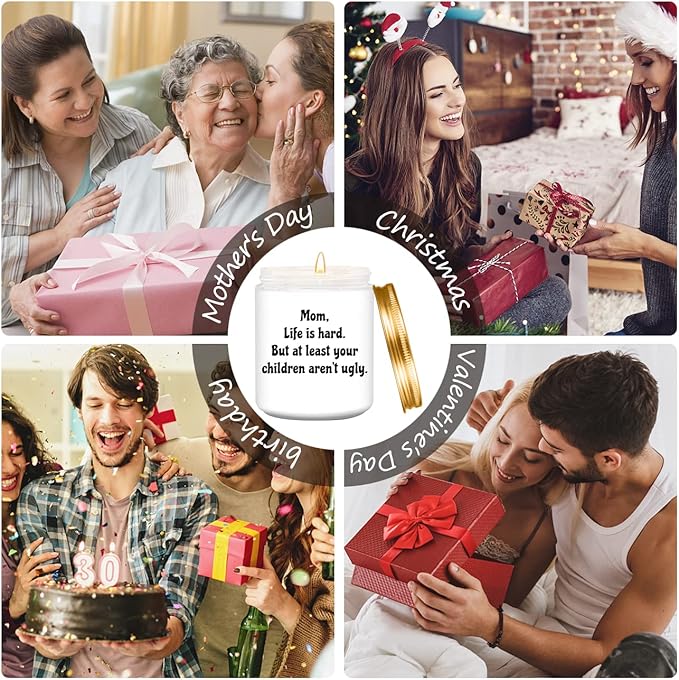 Funny Mothers Day Birthday Gifts for Mom,Gifts for Mom from Daughter Son,Thank You Lavender Scented Candles for Women.