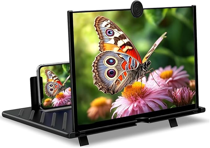 20 Inch Big Screen Magnifier for Cell Phone, Ultra-Clear Mobile Phone Screen Amplifier for Movies, Gaming, Video