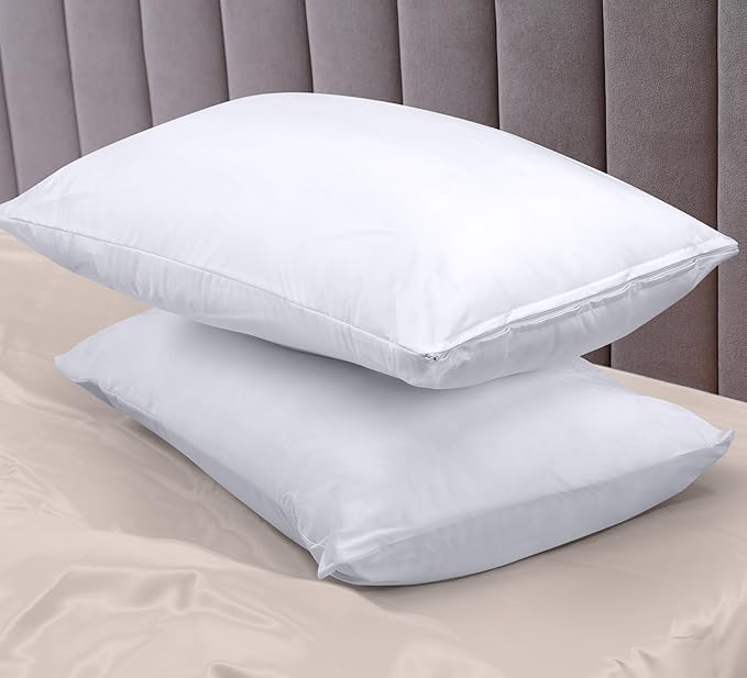 Utopia Bedding Premium 100% Waterproof Pillow Protectors with Zipper Standard Size (Set of 40), Bed Bug and Dust Mite Proof Zippered Pillow Covers, Pillow Encasement Cases, White