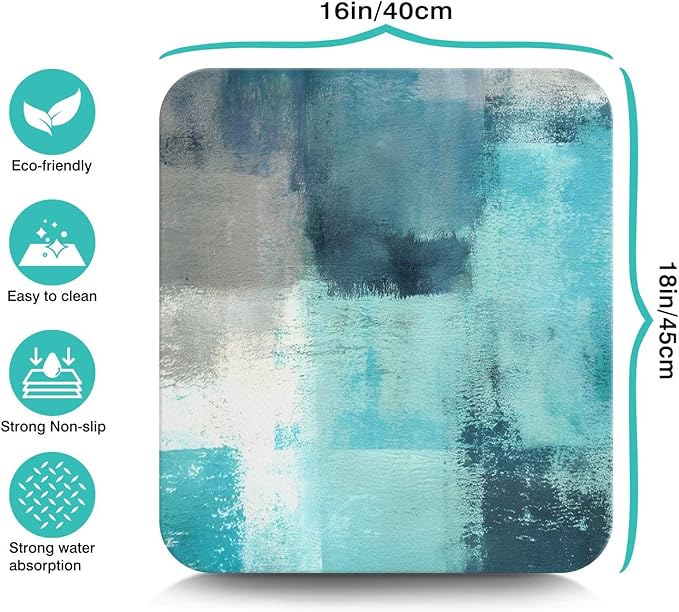 Coffee Bar Mat Accessories for Countertop Absorbent Hide Stain Rubber Backed Dish Drying Mats for Kitchen Counter Draining Pad Decor Gift(18x16in)
