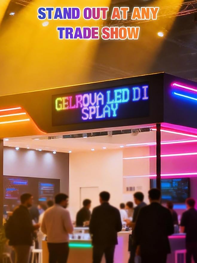 Flexible LED Display Screen, IP65 Waterproof PU+FPCB Material, Remote & App Control, for Indoor Advertising, Shop Window, Car Dealership Decoration (24.8 x 7.9in)