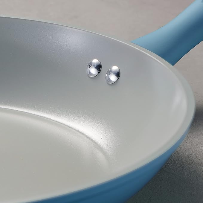 Tramontina Solara 10 & 12-Inch Ceramic Non Stick Frying Pan Set, Heavy-Gauge Aluminum Skillet with Nonstick Coating, Dishwasher and Oven Safe (Blue, 2-Pack)