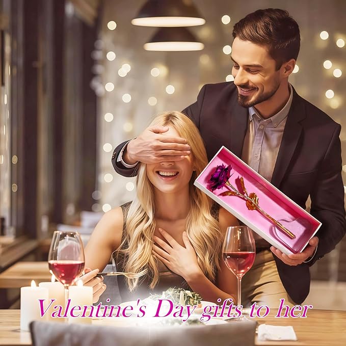 Mothers Day Mom Gifts for Women Grandma, Artificial Forever Birthday Flowers Galaxy Glass Eternal Roses with Heart Shaped Crystal Vase, Mother's Day Anniversary Wedding Rose Gifts for Wife Sister