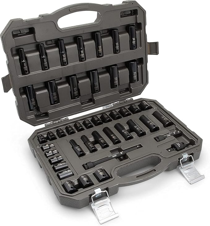 GEARWRENCH 44 Pc. 3/8" Drive 6 Point Standard & Deep Impact SAE/Metric Socket Set - 84916N (Pack of 3)
