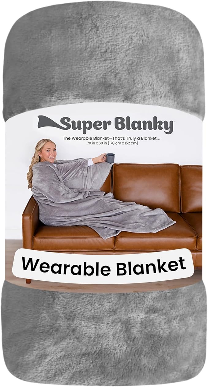 Super Blanky Wearable Blankets for Women, Adult Wearable Blanket Men, Mother's Day Gifts for Her, Wife Birthday Gift Ideas