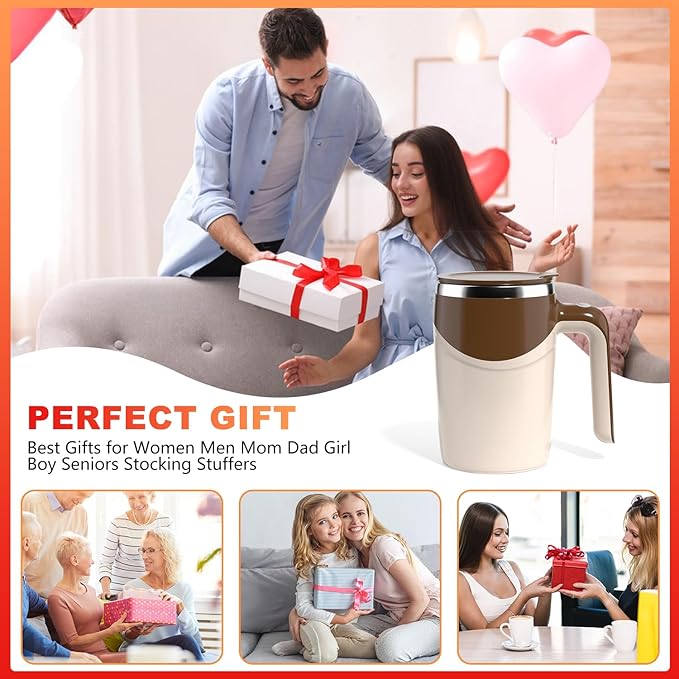 Automatic Self-Stirring Coffee Mug, Automatic Mixing Coffee, Milk, Protein Powder, Chocolate, Cocoa, Stainless Steel Material Suitable for Home, Office, and Travel, Exquisite Gifts (coffee)