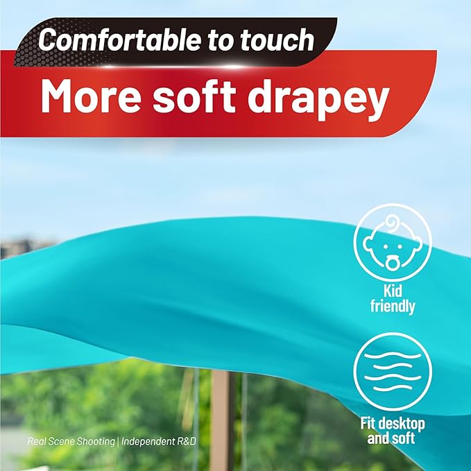 Plastic Table Cloth, 110 Ft X 54 In Disposable Tablecloth Light Blue Tablecloth Premium PEVA Plastic Table Cloth Disposable with Any Cut Sliding Cutters for Picnics, Parties, Birthdays, Festivals