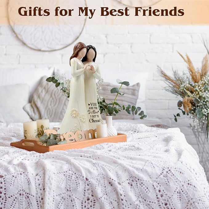 Best Friend Birthday Gifts for Women, Hand-Painted Friendship Figurines, Sister Gifts, Meaningful Presents for Birthday, Christmas, Sister’s Day