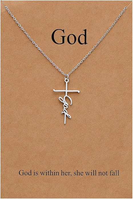 Lcherry Faith Cross Pendant Necklace for Women Religious Christian Jewelry Mother's Day Gifts for Women
