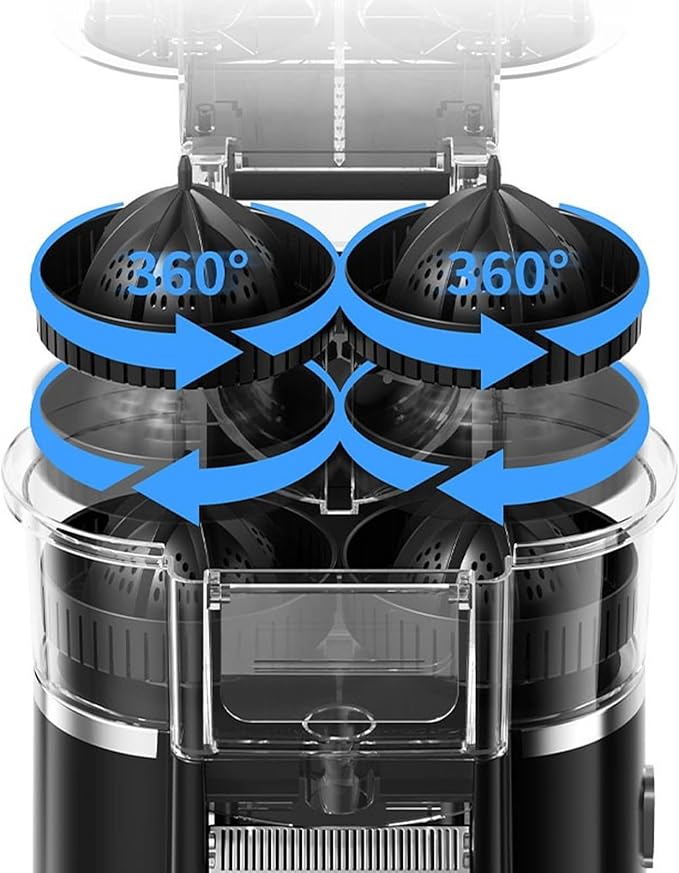 400ml Electric Juicer Machine, Dual Head Automatic Citrus Juicer, 8 Blade Pulp Groove, High Juice Yield, One Button Start, with 18000 RPM Powerful Motor, Food Grade, for Kitchen