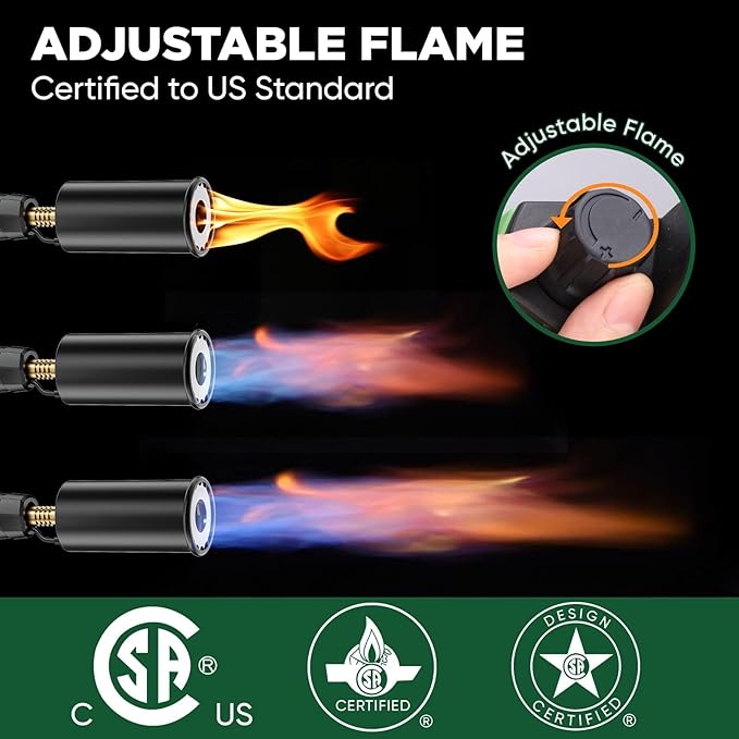 KOACKL Powerful Propane Torch, Propane Torch Head, Cooking Culinary Torch Lighter, Charcoal Lighter, Sous Vide Searing Steak, BBQ, Grill, Outdoor Campfire Charcoal Starter(Tank Not Included)