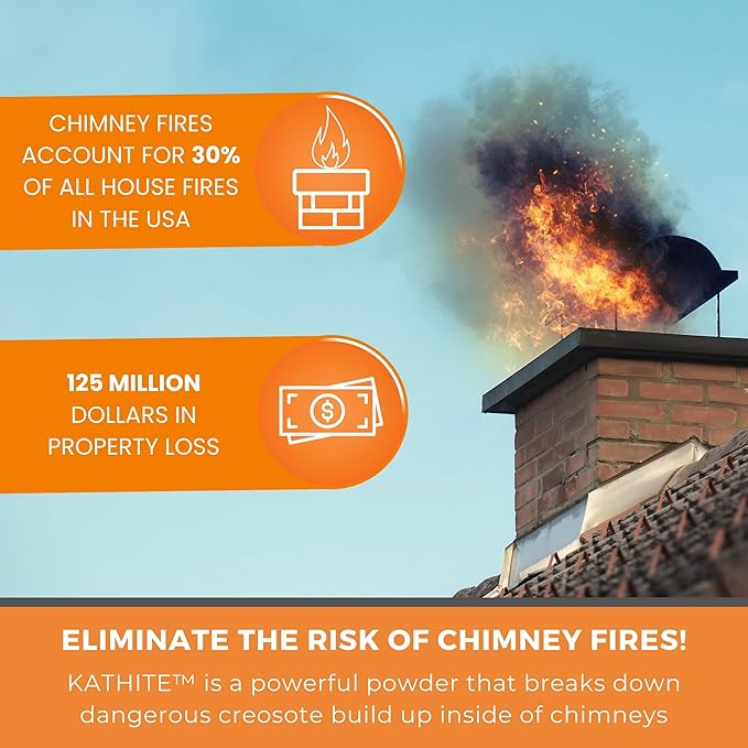 KABIN Kathite Chimney Sweep Cleaner 4LB - Fireplace Chimney Cleaning Kit - Soot Creosote Remover for Wood Stoves - Creosote Destroyer Better Than Fire Logs - Fireplace Cleaner Made in Canada