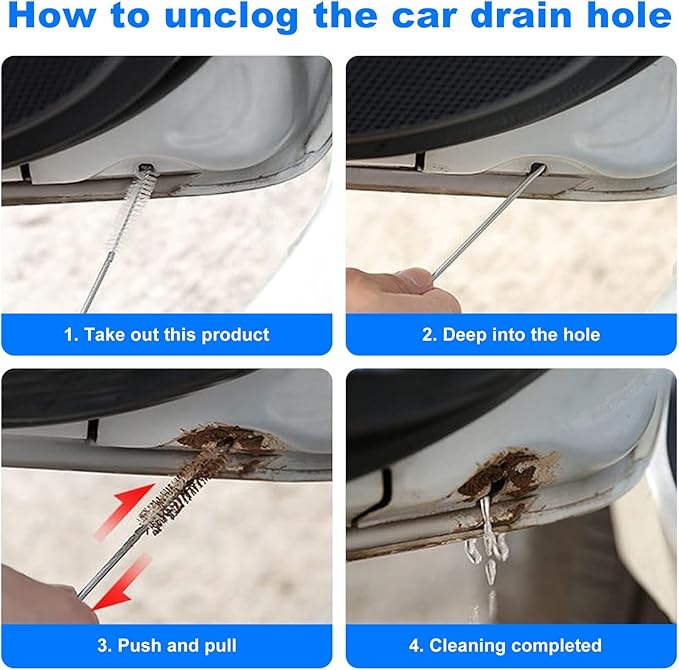 Refrigerator Drain Cleaning Tool, 8 PCS Reusable Waterline Buddy For Refrigerator, Fridge Water Line Cleaner Kit Suitable for Cleaning Refrigerator Drain Holes, Car Sunroofs Drain Holes