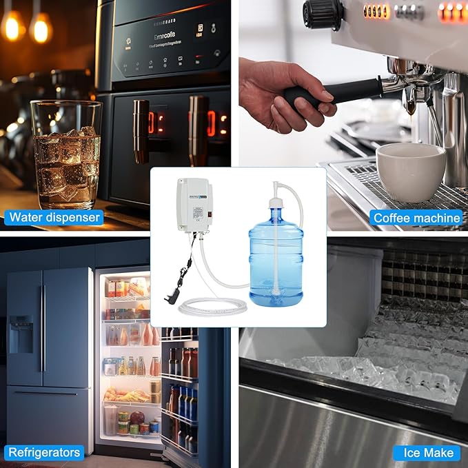 5 Gallon Bottled Water Dispenser Pump for Fridge,Bottle Water Dispensed Pump System Single-Tube for Coffee,110V Automatic Drinking Water Jug Pump Power 25W for Refrigerator Ice Tea Maker Kitchen