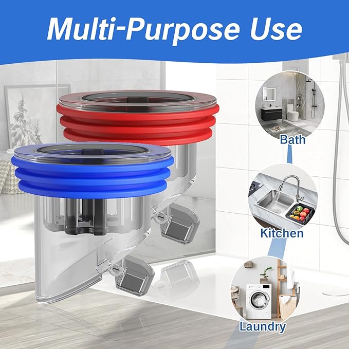 NIIIYTYB 2PCS Drain Backflow Preventer Anti Odor Shower Valve Odor Proof Floor Drain Stopper for Bathrooms Kitchens Deodorizing Copper Sewer Core Plug Anti Olores Smell Stopper (1.3''-1.77'')
