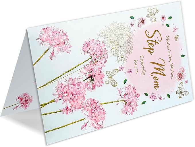 Happy Mothers Day Card Gifts for Stepmother，Stepmom Mother's Day Card, Stepmom Appreciation Card