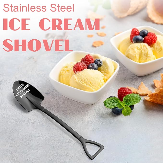 Funny Christmas Gifts for Dad Bonus Step Dad Fathter in Law Fathers Day Birthday Cool Stocking Stuffers for Dad Who Wants Nothing - Dad's Ice Cream Shovel Spoon