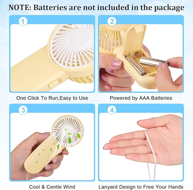 Rossesay 30 Pcs Mini Portable Fan Handheld Battery Operated Portable Small Personal Fans for Summer Travel Beach Indoor Outdoor Cooling Gift (Morandi Color)