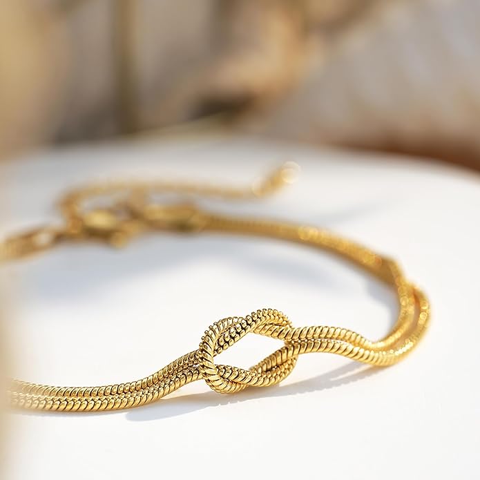 Tarsus Love Knot Daughter Bracelet, Daughter Birthday Valentines Mothers Day Christmas Jewelry Gifts for Women Teens Adults