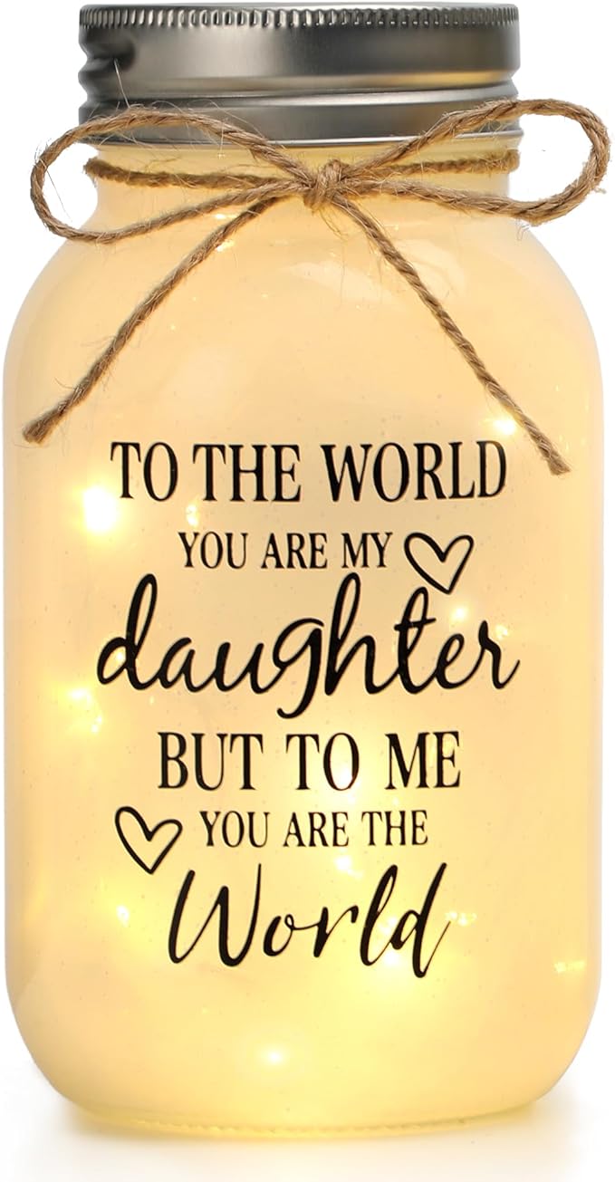 Maracco Mothers Day Gifts for Daughter from Mom - 30 oz Large Mason Jar Night Light, Daughter Birthday Gifts from Mom and Dad, Wedding Blessing Gift, Graduation Gift for Daughters Adult