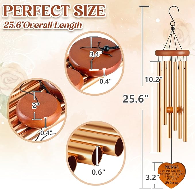 Nonna Gifts, Gifts for Nonna, Nonna Birthday Gift for Grandma from Grandkids, Nonna Wind Chimes for Birthday Thanksgiving Christmas Mothers Day, Best Nonna Present Gift Ideas - We Love You