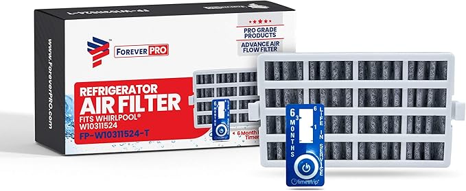 ForeverPRO W10311524 Air Cleaner Filter Assembly with Reminding Timer for Whirlpool Refrigerator 2319308 AIR1 W10315189 W10335147