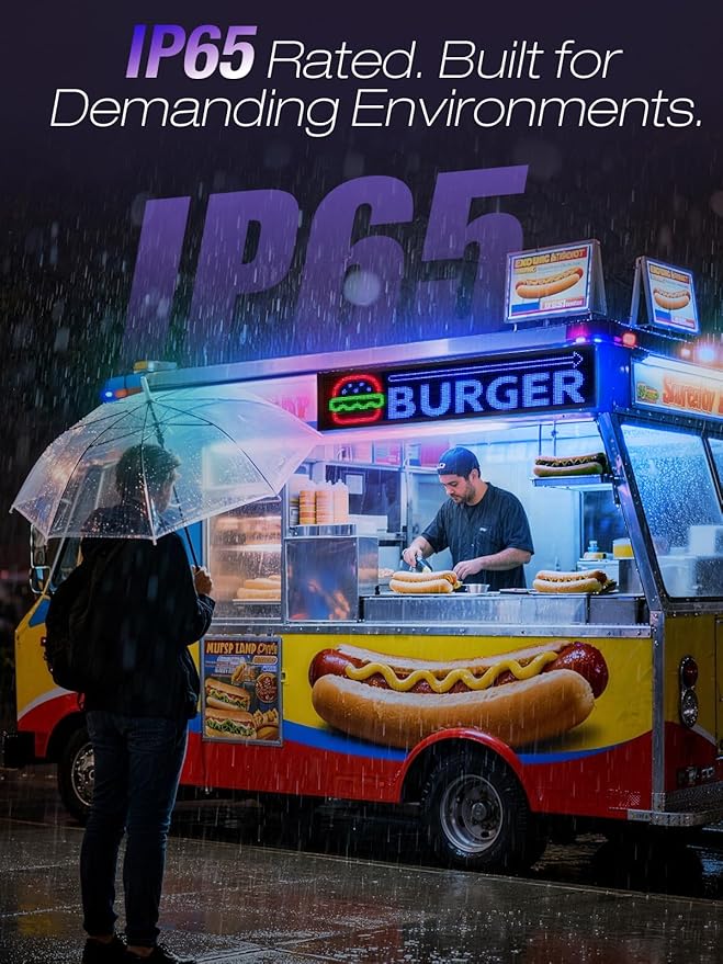 Dual Line Display LED Sign, Flexible LED Screen Remote & App Control, for Indoor Advertising, Shop Window, Car Dealership Decoration (30.7 x 7.9in)