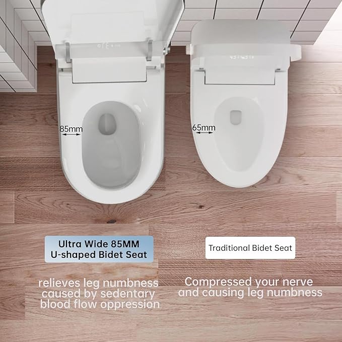 Smart Toilet with Bidet Built In, Foot Sensor Operation, Elongated Tankless Toilet with Automatic Flush, Dual Flush, Heated Bidet Seat for Bathrooms