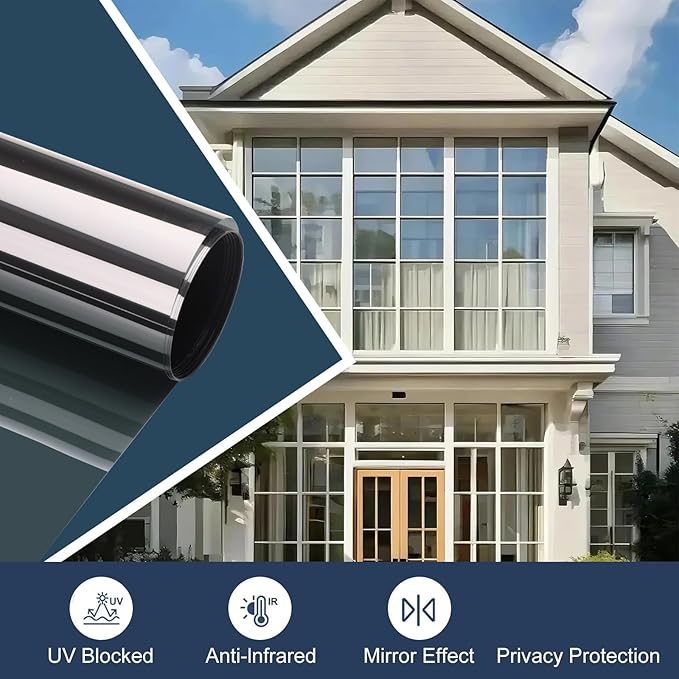 Ceramic Window Tinting Film - Superior Heat Rejection, Blocks 99% Harmful UV Rays, Enhances Privacy, Reduces Glare, Long-Lasting for Residential & Commercial Use (Sapphire Blue 29.3 Inch X 6.56 Feet)