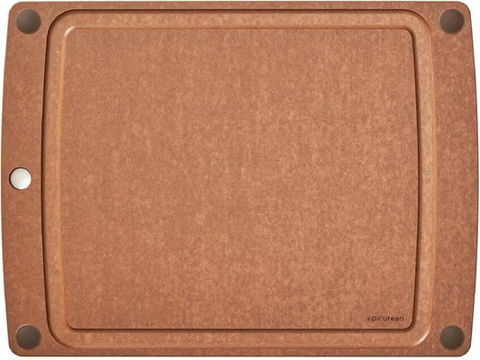 Epicurean All-In-One Cutting Board with Non-Slip Feet and Juice Groove - Non-toxic, Dishwasher Safe, Made in the USA, 17.5" x 13", Nutmeg