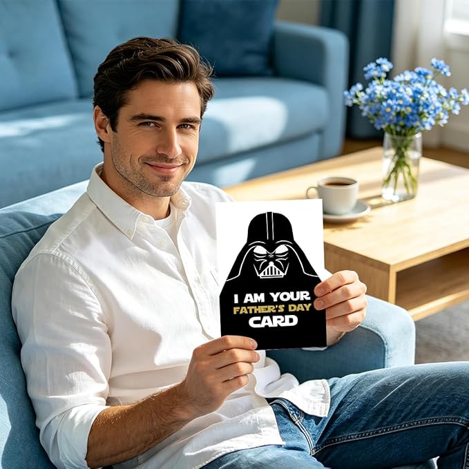 Ziwenhu Star Wars Fathers Day Card,Funny Fathers Day Star Wars Gifts,Darth Vader Fathers Day,Star Wars Dad Cards for Husband, Dad, Son,I Am Your Fathers Day Card