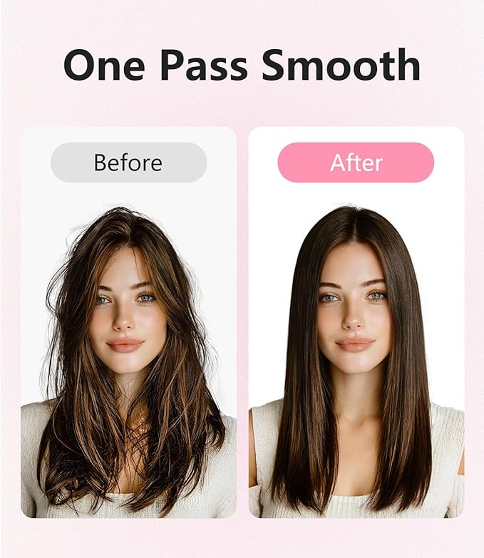 Steam Hair Straightener, 4-in-1 Steam Infared Straightener and Curler for Women, 1.5-inch Steam Flat Iron Hair Straightener for Long Thick Hair, Nourish & Smooth, Reduce Damage, Dual Voltage