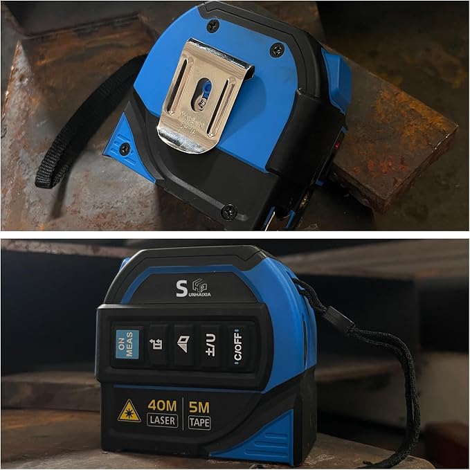 4-in-1 Laser Tape Measure with Laser Level Crosshairs |130ft/40m Laser Distance+16ft/5m AutoLock Tape |Backlit LCD Display (Ft/Inch/M/mm) |for DIY,Construction, Interior Design