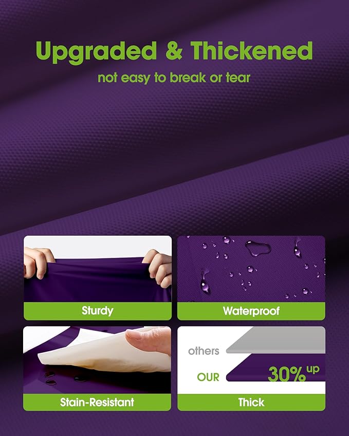 Pureegg Plastic Table Cloth Disposable 20 Pack, 84'' Round Table Cloths, Graduation Decorations Class of 2025, Graduation Party Tablecloths, Round, Plastic Cover, Leakproof & Sturdy, Purple