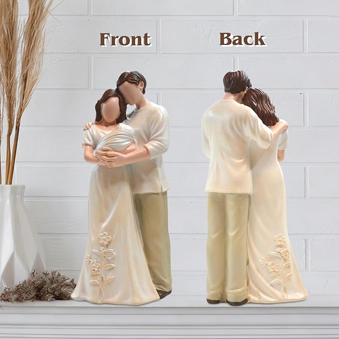 New Mom Gifts for Women - New Parents Gifts for Couples,Gift for First Time Mom Dad,A Family of Three Hand-Painted Figurines for Mothers Day Christmas & Thanksgiving