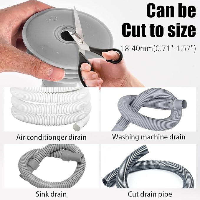 Washing Machine Drain Hose Seal, Silicone Anti-Odor Floor Drain Drain Sewer Deodorant Sealing Cover Pipe Seal Ring for Pipes Tubes in Toilet Bathroom Kitchen (M(45-50mm))