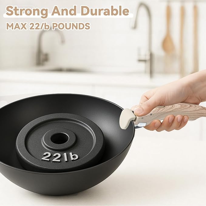 Removable Handle, 2 Pack Wood Detachable Handle for Pots and Pans, Universal Cookware Handles for Thin Edge Cookware