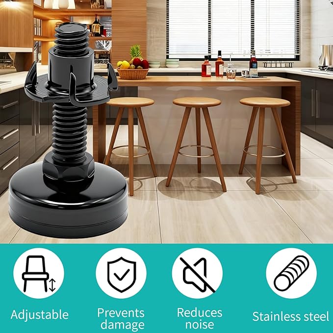 Heavy-Duty Furniture Adjustable Feet, Corrosion-Resistant Levelers, Suitable for Tables, Cabinets, Chairs, Sofas, Workbenches, and Other Heavy-Duty Furniture (24 Pack)