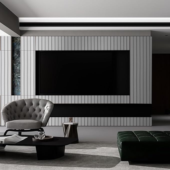 White Wood Slat Wallpaper - Peel & Stick Self-Adhesive (35.4" x 120"), Wood Effect Contact Paper for Walls, Removable DIY Wall Covering for Bedroom, Living Room & Accent Walls