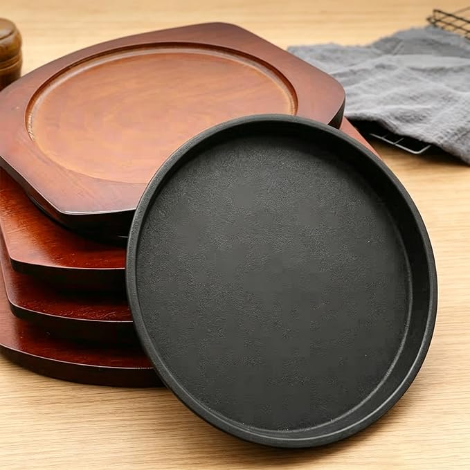 Cast Iron Fajita Plate, Skillet Pan, Steak Platter (9 inch with Base)