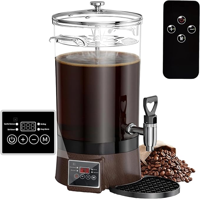 Commercial Coffee Urn Hot Beverage Dispenser Coffee Maker, Food-grade Plastic 26 L 170 Cups, Hot Chocolate Machine, Electric Percolator for Catering Hot Water for Hot Cocoa, Drink, Tea, Juice