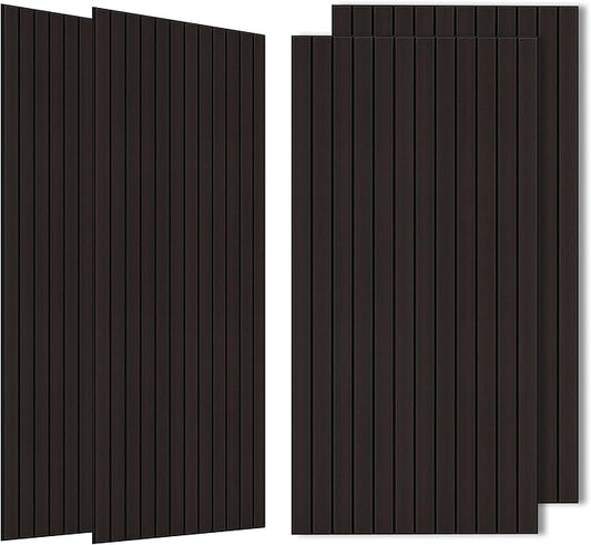 Wood Veneer Acoustic Panels,4 Pack 47.2”x23.6” Sound Panels, Decorative Large Wood Panels for Wall, for Office,Home Theater,Studio,Living Room,Ebony