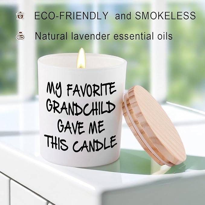 BFJLIFE Gifts for Grandma Grandpa Funny Novelty Unique Christmas Mothers Day Birthday Gifts for Grandpa Grandma Grandparents Lavender Scented Soy Candle