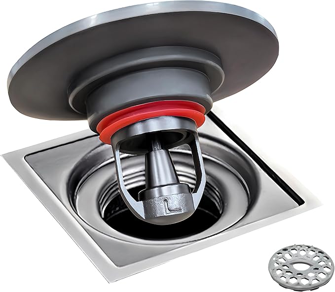 Shower Drain backflow Preventer, Odor-Proof Drain core, one-Way Drainage Valve, Magnetic Closure Valve, Made of Copper, Suitable for Floor Drain, Sewer, Pipes, Fitting for 1.5-3.9 '' ID. (Black)