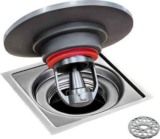 Shower Drain backflow Preventer, Odor-Proof Drain core, one-Way Drainage Valve, Magnetic Closure Valve, Made of Copper, Suitable for Floor Drain, Sewer, Pipes, Fitting for 1.5-3.9 '' ID. (Black)
