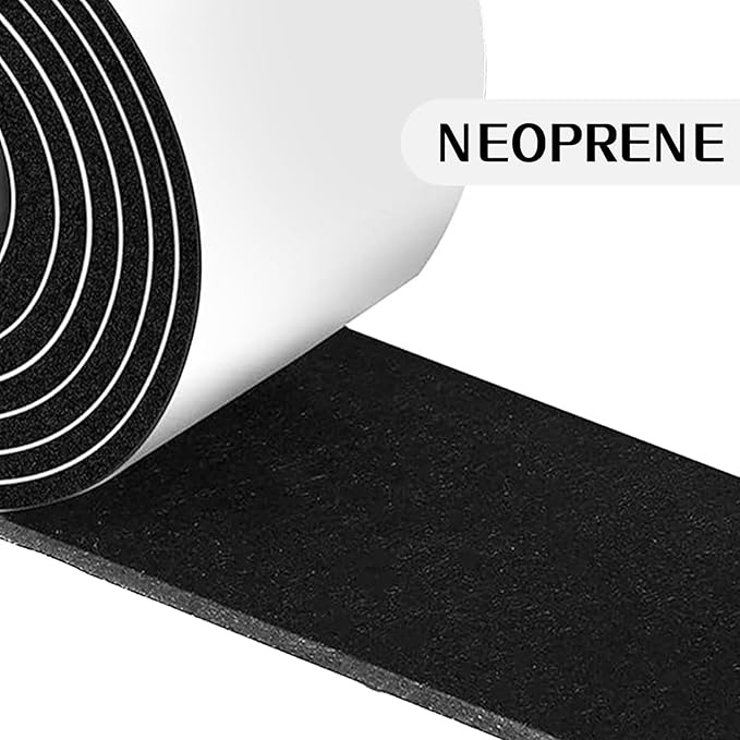 Storystore Weather Stripping Door Seal Strip, 1/2In x 1/2In x 26FT Self Adhesive Foam Tape for Door Window Insulation Soundproofing Weatherstrip, High Density Foam Seal for Doors Windows Furniture