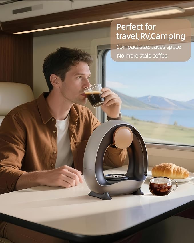 3 in 1 Single Serve Coffee Maker for K Cup, Ground and Tea Leaves, Grey Mini K Cup Coffee Brewer with One Button Operation,1400W 20s Fast Heating,Small Spaces for Bedroom/Dorms/Office/Kitchen