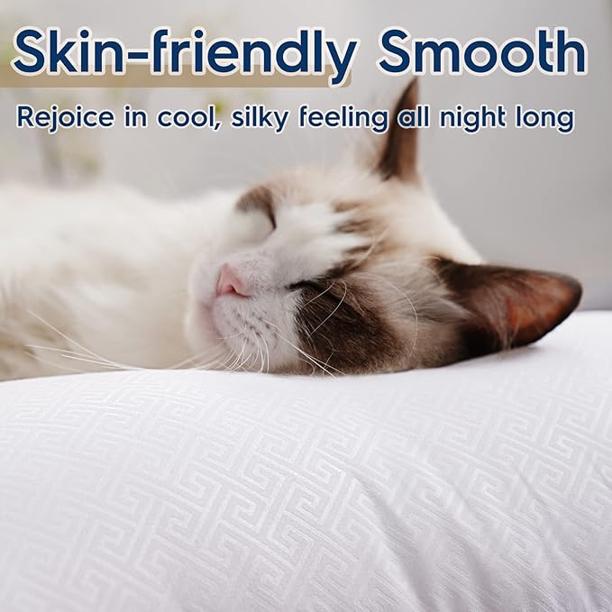 viewstar Bed Pillows Different Sizes Set of 2, Hotel Quality Cooling Down Alternative Gusseted Pillows for Side, Back, or Stomach Sleepers, White, King